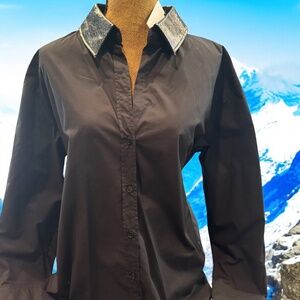 NWT Grey Lab Los Angeles, PU Collared Oversized Shirt